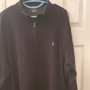 Ralph Lauren Black Quarter-Zip Sweat Shirt. Like New